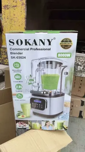 Sokany 2l Soundproof Blender With 8000w Power Stainless Steel Blade