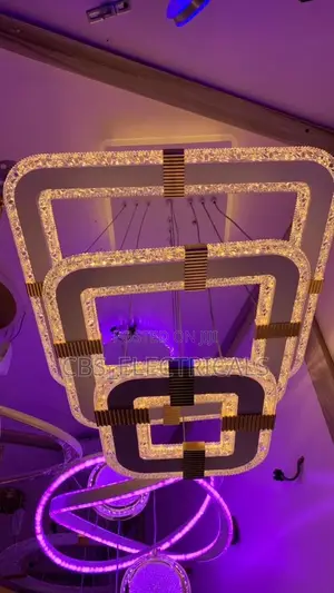 Luxury Tiered Crystal Square Led Chandelier