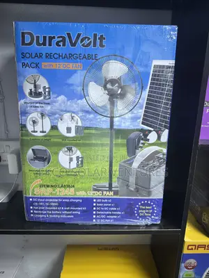 Duravolt Solar Rechargeable Pack With 12” Dc Fan
