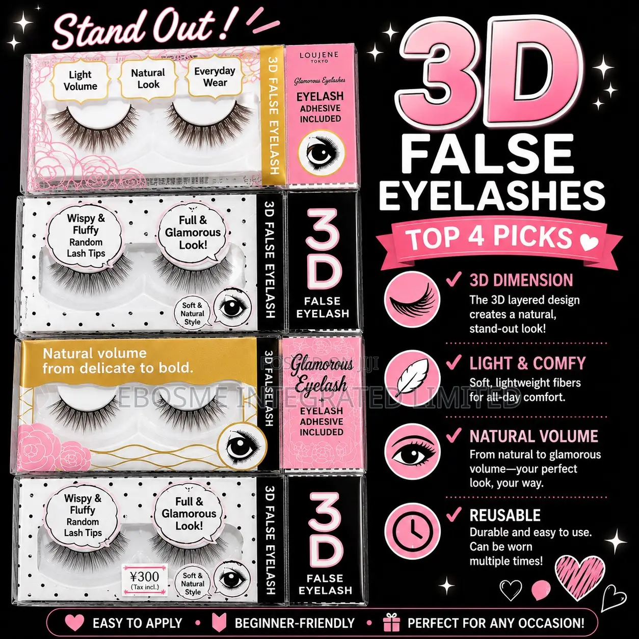 3d False Eyelashes – Natural Glamorous Look