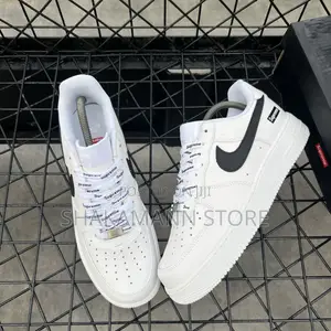 Original Nike Supreme Air Force 1 White Black Swoosj