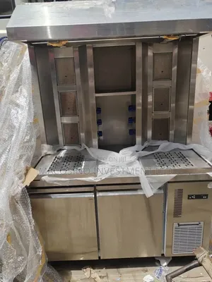 Commercial Stainless Steel Shawarma Machine With Bottom Chiller Unit
