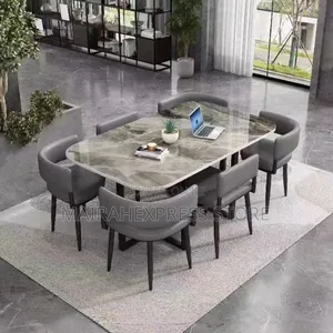 Modern Stone Dining Table and Chairs Set 6 Seater T361