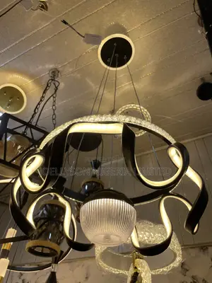 Black Wavy Led Chandelier