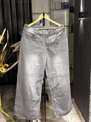 Unisex Grey Baggy Jeans
