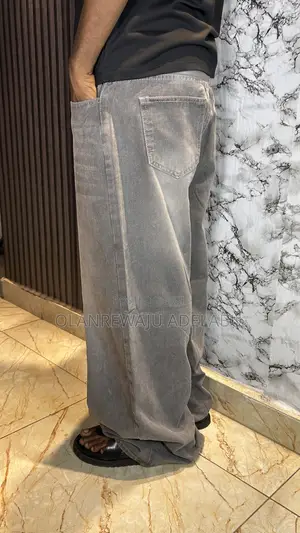 Unisex Grey Baggy Jeans