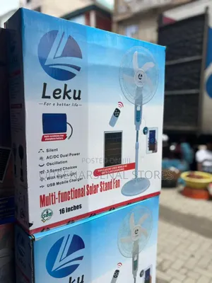 16" Rechargeable/Solar Standing Fan