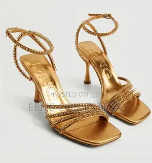 Mango Gold Stylish Heel 38-42 Brand Box