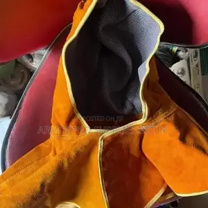 Yellow Cowhide Split Leather Welding Hood