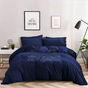 Bedding Sets Silky Plain Navy Blue Duvet Set 6x6
