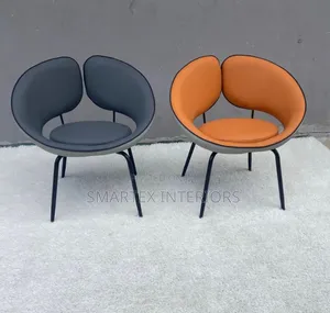 Imported Quality Leather Iron Leg Chair