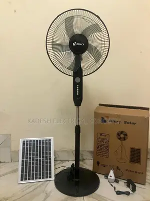 Rechargeable Adjustable 16 Inch Pedestal Solar Powered Floor Fan