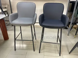Executive Leather Iron Leg High Barstool