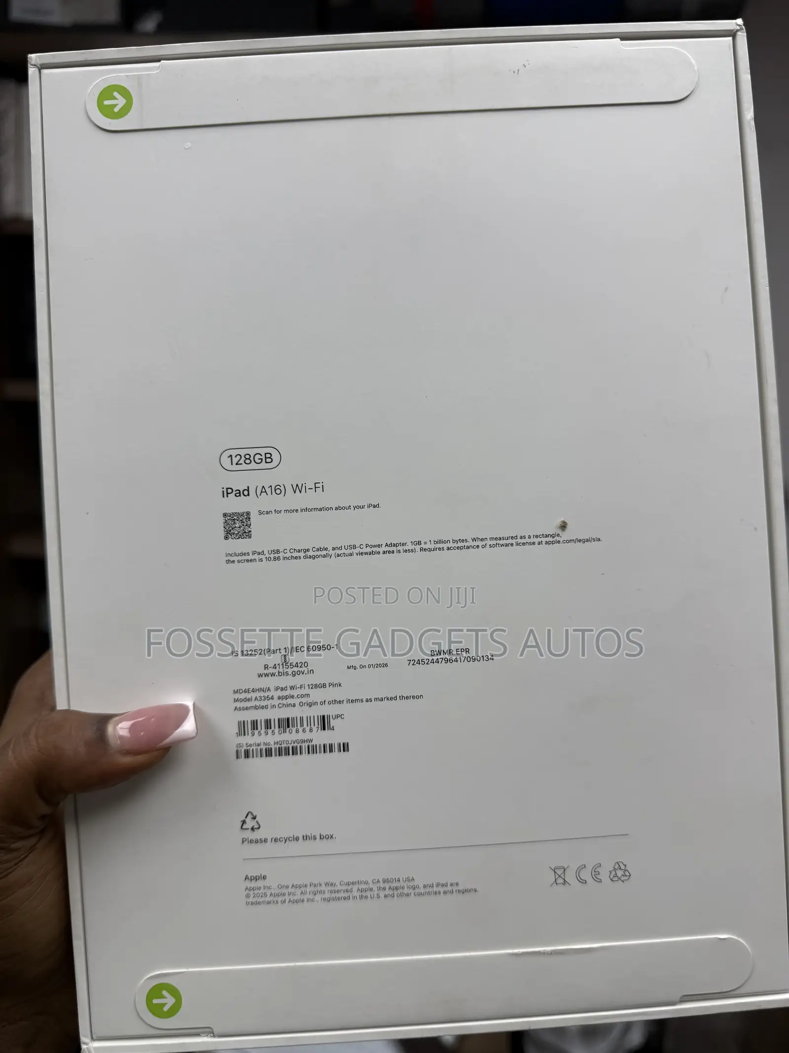New Apple iPad (2025) 128 GB Pink