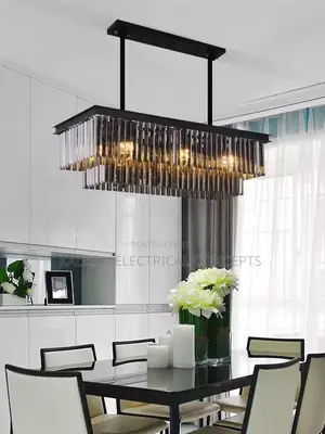 Nordic Luxury Crystal Rectangle Chandelier Smoky Gray Hanging Light
