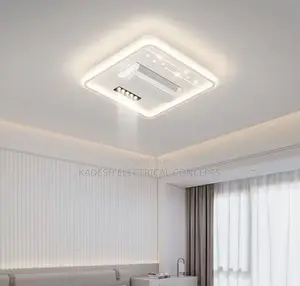 Modern Bladeless Ceiling Fan With Light and Remote Bedroom White