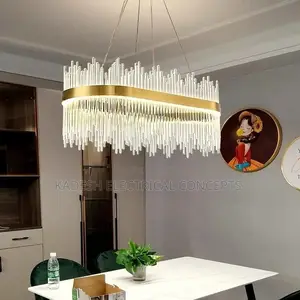 Modern Led Crystal Chandeliers Round Luxury Gold Crystal Hanging Light