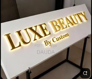 6x2ft Gold Signage With Leds