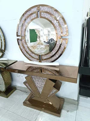 Classic Glass Console Table and Mirror