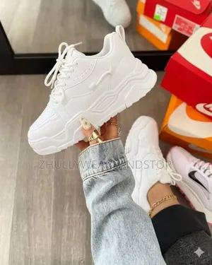 High Female White And Multi Sneakers