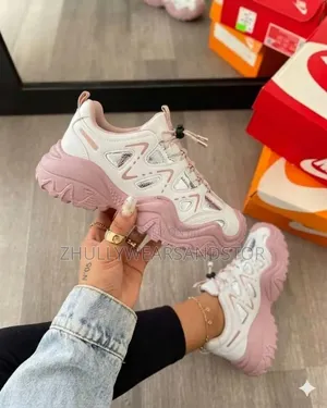 High Female White And Multi Sneakers