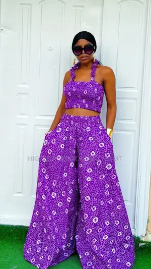 Backless Crop Top With Palazzo Trouser - Style 603