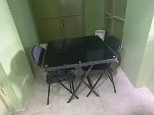 Marble Foldable Reading Table and Chairs- Black