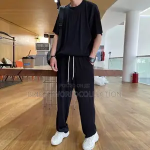 Men's Silk Suit New Trendy Loose Drape Men's Breathable Casual Wear