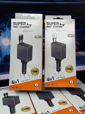 M37 4-in-1 Retractable 120w Super Fast Car Charger