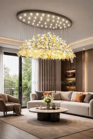 Crystal Flower Ceiling Light Living Room Indoor Designer Pendant Lamp