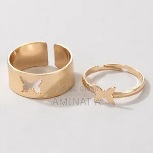 Two Butterfly Knuckle Rings (Gold,Silver, Black)
