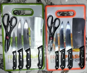 Stainless Steel Kitchen Knife Set With Multi-Purpose Cutting Board