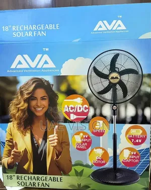 18inches Ava Solar Rechargeable Fan Ac/Dc High Quality