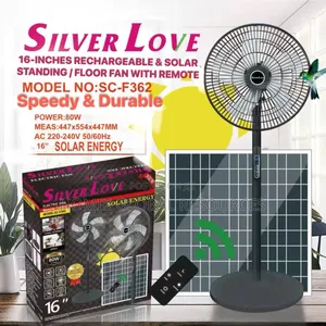 Silver Love 16-Inches Rechargeable Solar Standing / Floor Fan
