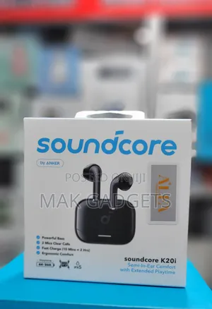 Soundcore K20i by Anker, Semi-in-Ear Earbuds, Bluetooth Wireless,