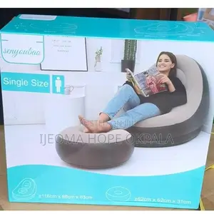 Generic Inflatable Relaxing Sofa Chair + Foot Rest With Electric Pump