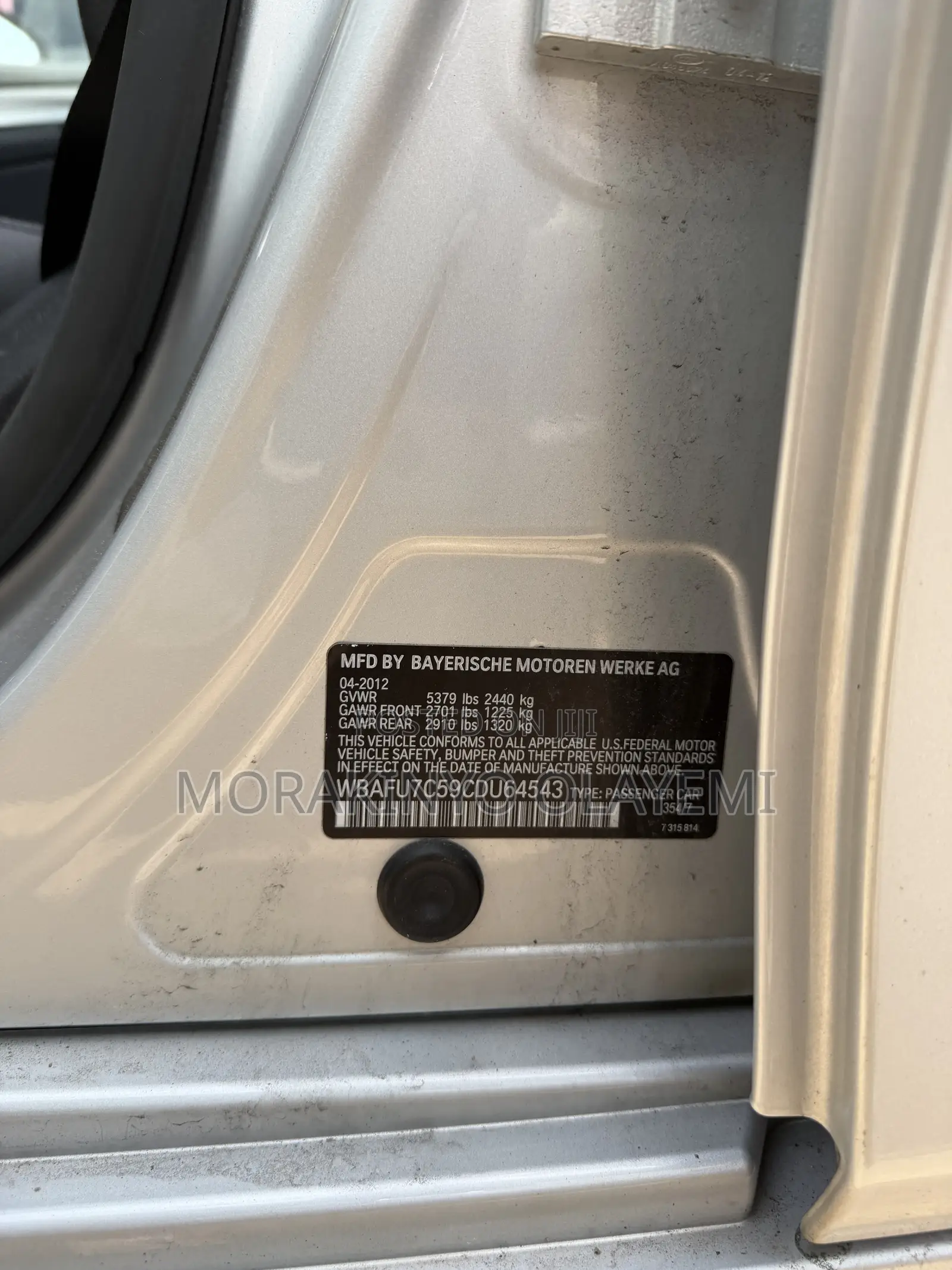 BMW 535i 2012 Silver