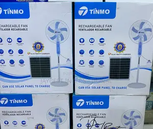 Tinmo 16inch Super Rechargeable Standing Fan With Bulb + Solar Panel