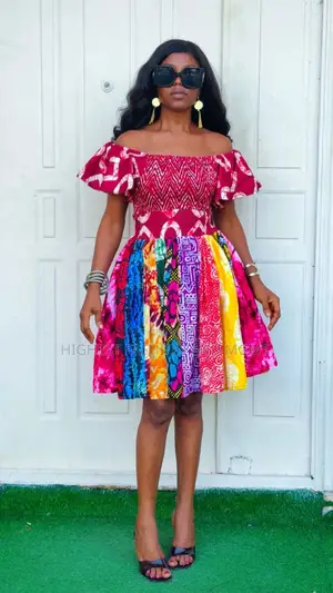 Adire Top and Short Skirt - Style 845