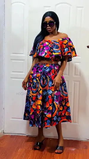 Off Shoulder Crop Top and Three Quarter Trouser - Style 845