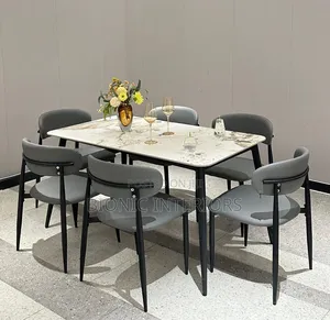 High Quality Marble Dining Table Set With 6 Chairs
