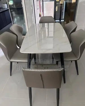Imported Luxury Marble Dining Table Set With 6 Chairs