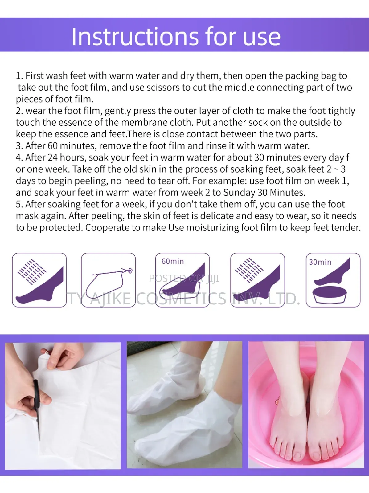 Peeling, Exfoliating Foot Mask