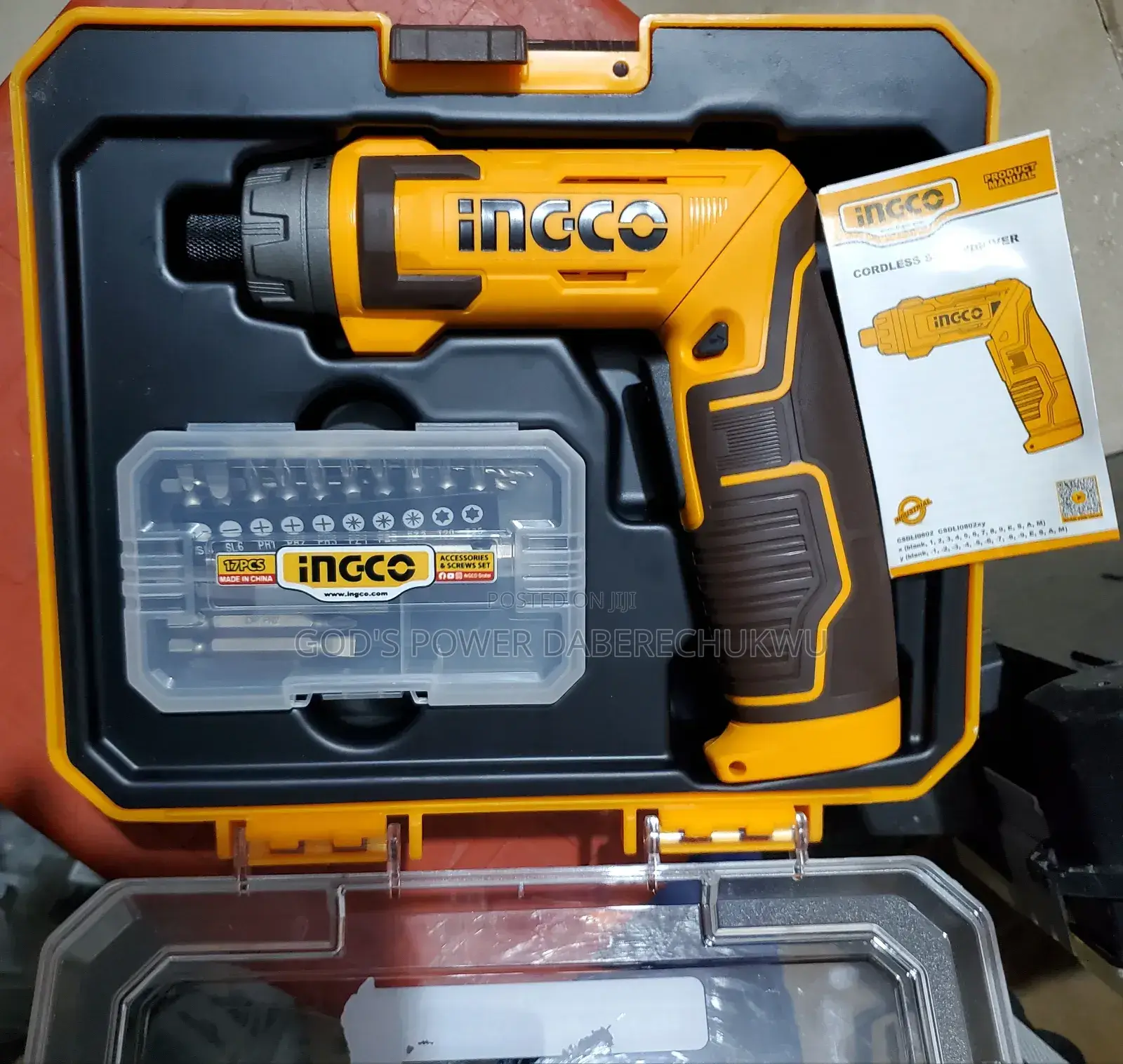 Ingco 8v Cordless Screwdriver Set, Model Csdli08025.