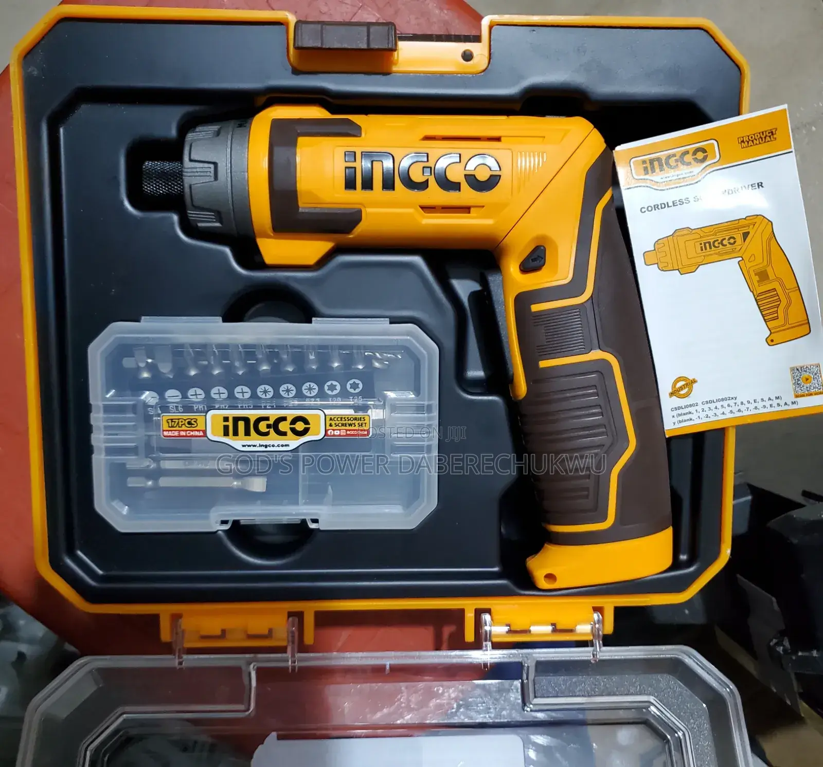 Ingco 8v Cordless Screwdriver Set, Model Csdli08025.