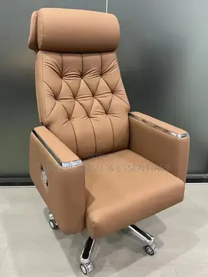 Ultra-Comfort High-Back Ceo / Director's Chair (Tufted Tan Leather)