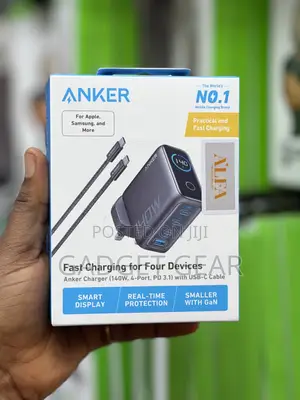 Anker 140w 4-Port Gan Charger With Usb-C Cable — Brand New, Sealed