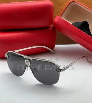 Original Cartier Sunglasses Gold Frame, Panther Detail With Case