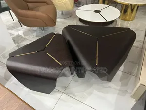 Curved Wooden Center Table Set