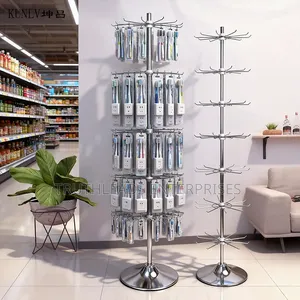 Silver Chrome Iron Rotating Display Rack